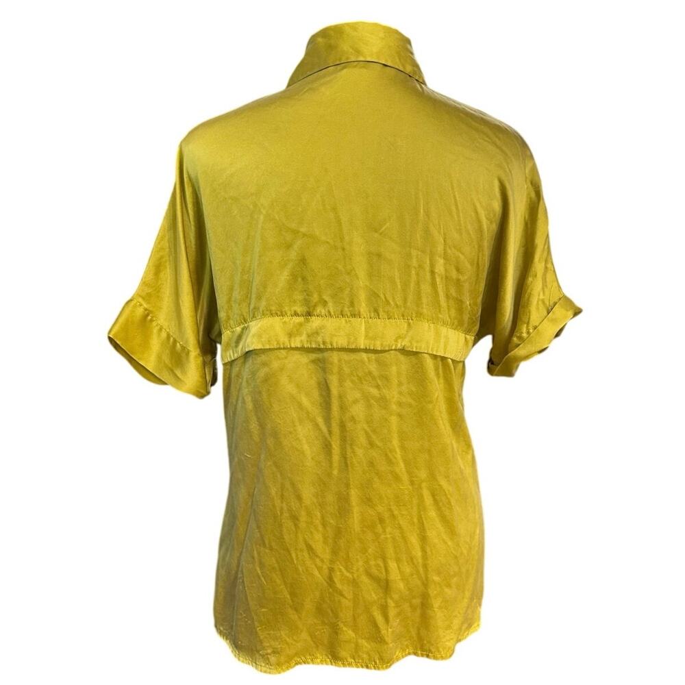 Pendleton Golden Yellow Silk Button Front Trench … - image 3